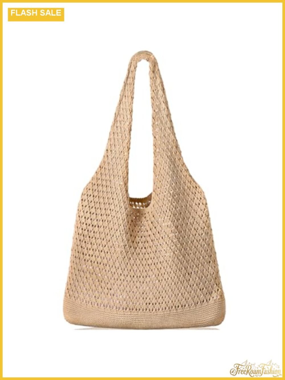 Crochet Beach Mesh Tote Bag Women's Shoulder Shopping Handbag Reusable